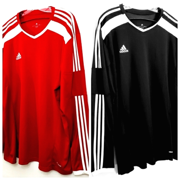 adidas Other - Nwot Set of 2 Adidas Climacool Jerseys Black & Red Striped Longsleeve A…